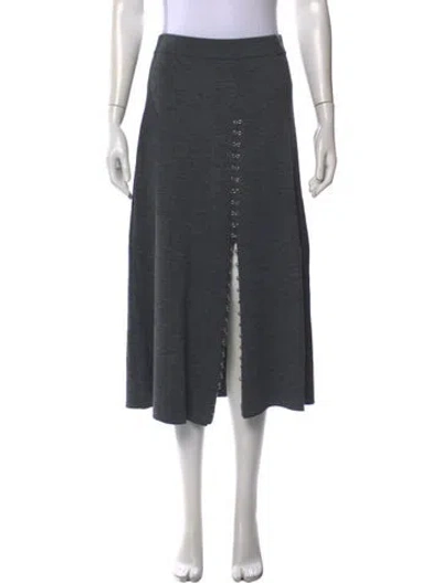 Pre-owned Maje Chain-link Accents Midi Length Skirt In Gray