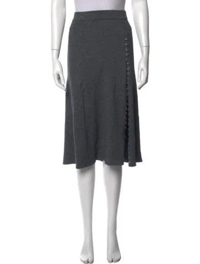 Pre-owned Maje Chain-link Accents Midi Length Skirt In Grey