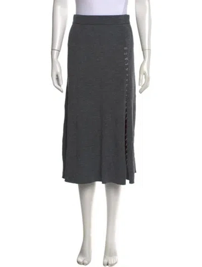 Pre-owned Maje Chain-link Accents Midi Length Skirt W/ Tags In Gray