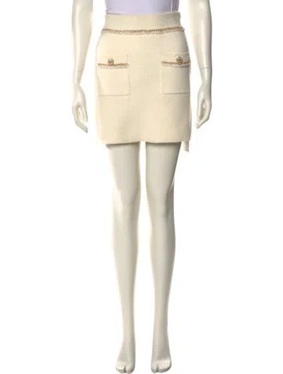 Pre-owned Maje Chain-link Accents Mini Skirt In Neutral