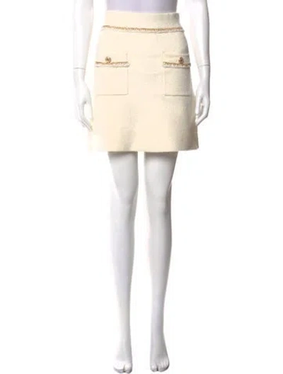 Pre-owned Maje Chain-link Accents Mini Skirt In Neutral