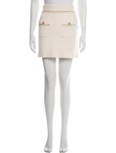 Pre-owned Maje Chain-link Accents Mini Skirt In Neutrals