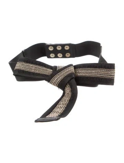 Pre-owned Maje Chain-link Accents Waist Belt In Black