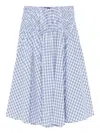 Maje Check-pattern A-line Midi Skirt In Blue