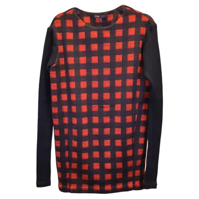 Pre-owned Maje Check Sweater Mini Dress In Red Polyester