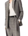 Maje Womens Grey Checked Single-breasted Stretch Wool-blend Blazer In Gray