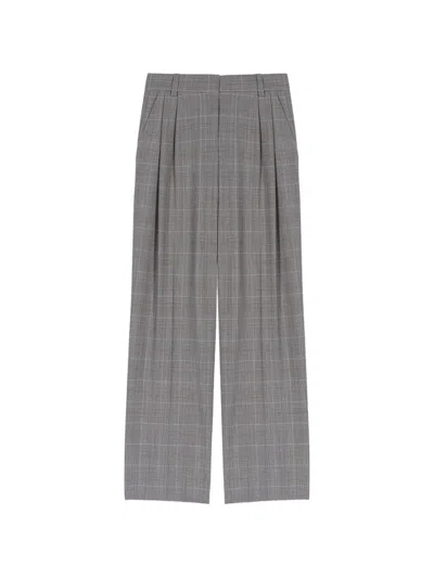 Maje Checked-pattern Trousers In Multi