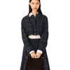 Maje Checked Rhinestone Cropped Shirt In Black