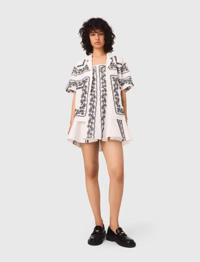 Maje Chemise Manches Courtes Brodée