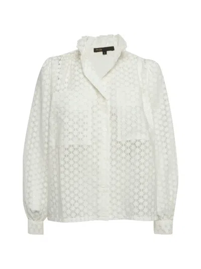 Pre-owned Maje Chest-pocket Shirt In White