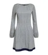 Maje Chiffon Printed Pleated Mini Dress In White