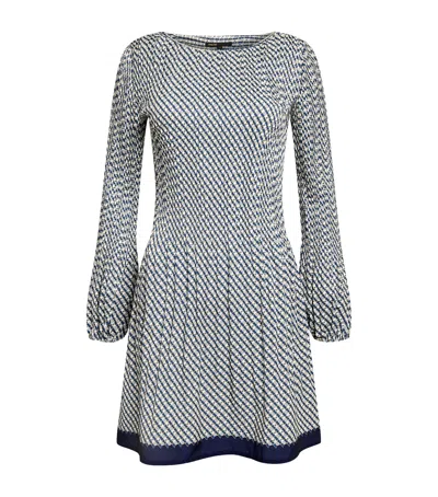 MAJE CHIFFON PRINTED PLEATED MINI DRESS