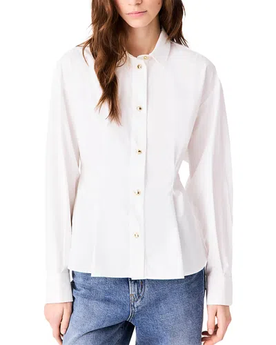 Maje Choulou Cotton Tie Back Shirt In White