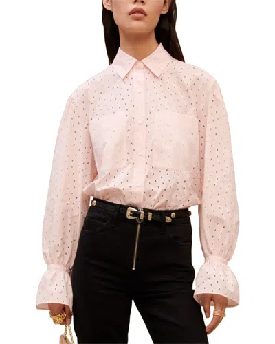 Maje Broderie Anglaise Shirt In Red