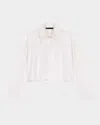 Maje Short Shirt With Embroidered Collar In White