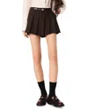 Maje Clover Belted Skort In Brown