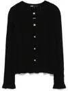 Maje Clover-buttons Cardigan In Black