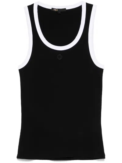 Maje Clover-motif Tank Top In Black