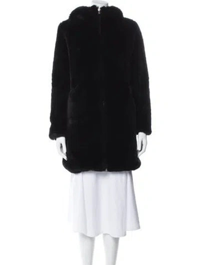 Pre-owned Maje Coat In Black