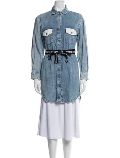 Pre-owned Maje Coat In Blue