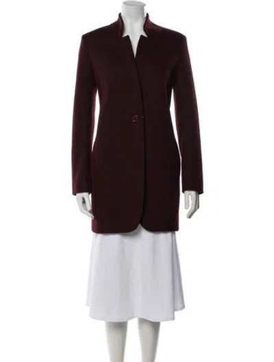 Pre-owned Maje Coat In Burgundy