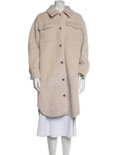 Pre-owned Maje Coat In Neutral