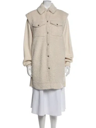 Pre-owned Maje Coat In Neutral
