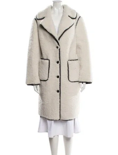 Pre-owned Maje Coat In White