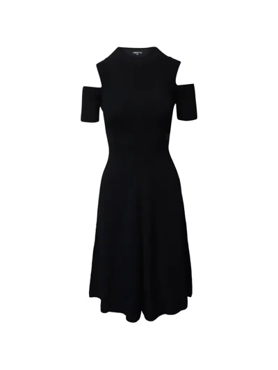 Pre-owned Maje Cold-shoulder Dress In Black