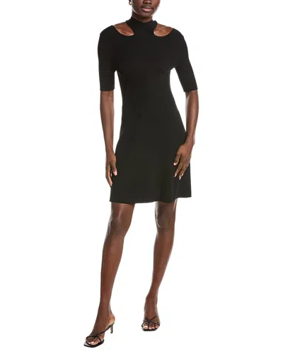 Maje Cold-shoulder Knit Sheath Dress In Black