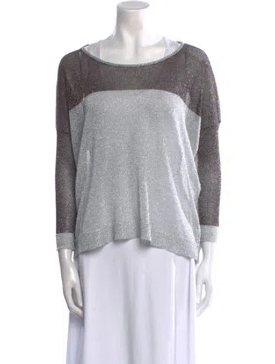 Pre-owned Maje Colorblock Pattern Bateau Neckline Sweater