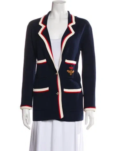 Pre-owned Maje Colorblock Pattern Blazer In Blue