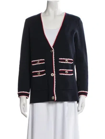 Pre-owned Maje Colorblock Pattern Blazer In Blue