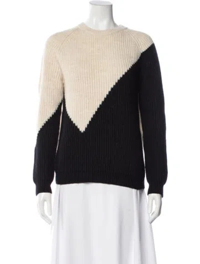 Pre-owned Maje Colorblock Pattern Crew Neck Sweater