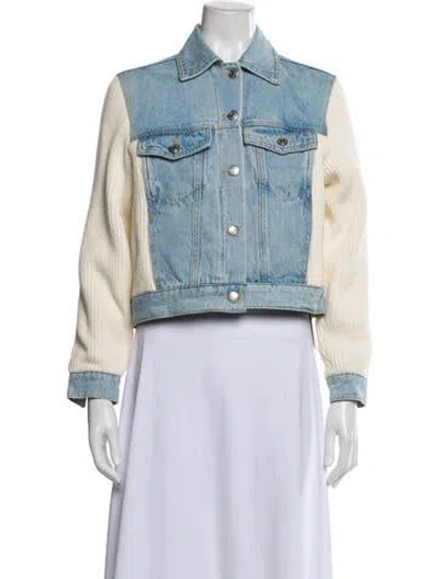 Pre-owned Maje Colorblock Pattern Denim Jacket