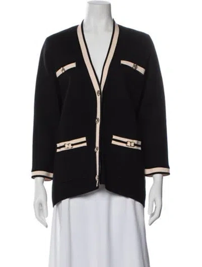 Pre-owned Maje Colorblock Pattern Evening Jacket In Black