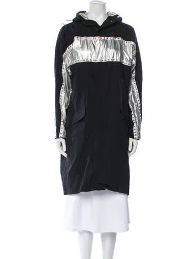 Pre-owned Maje Colorblock Pattern Jacket In Black