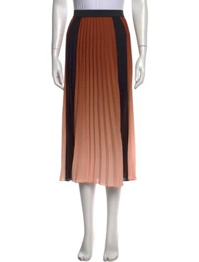 Pre-owned Maje Colorblock Pattern Midi Length Skirt In Brown