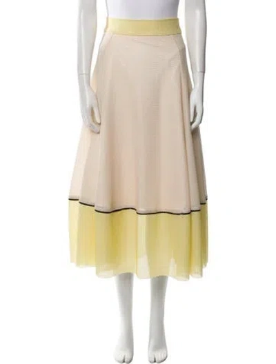 Pre-owned Maje Colorblock Pattern Midi Length Skirt In Neutral