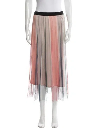 Pre-owned Maje Colorblock Pattern Midi Length Skirt In Neutral