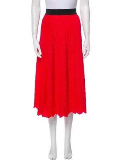 Pre-owned Maje Colorblock Pattern Midi Length Skirt In Red