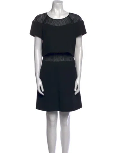 Pre-owned Maje Colorblock Pattern Mini Dress In Black