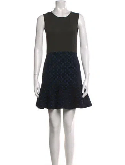 Pre-owned Maje Colorblock Pattern Mini Dress In Multi