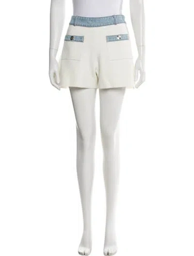 Pre-owned Maje Colorblock Pattern Mini Shorts In White