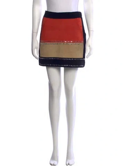 Pre-owned Maje Colorblock Pattern Mini Skirt In Multicolor