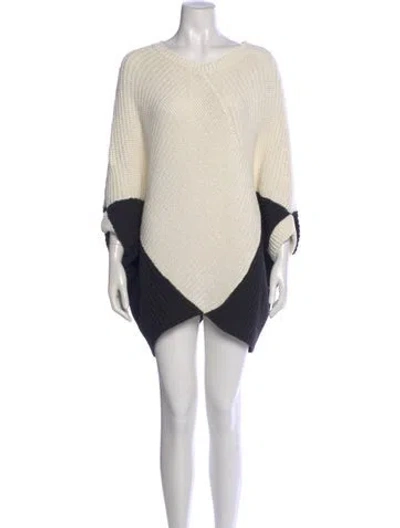 Pre-owned Maje Colorblock Pattern Scoop Neck Sweater In Neutral
