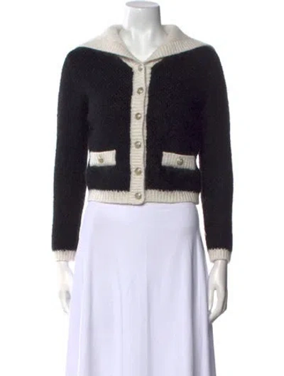 Pre-owned Maje Colorblock Pattern Sweater In Black