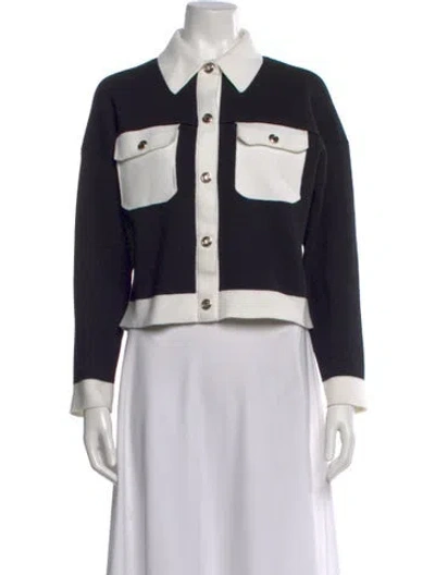 Pre-owned Maje Colorblock Pattern Sweater In Black