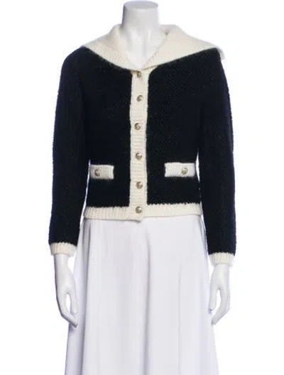 Pre-owned Maje Colorblock Pattern Sweater W/ Tags In Black