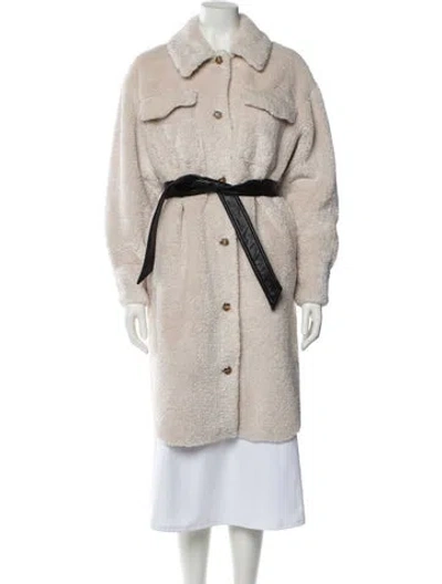 Pre-owned Maje Colorblock Pattern Trench Coat In Neutral